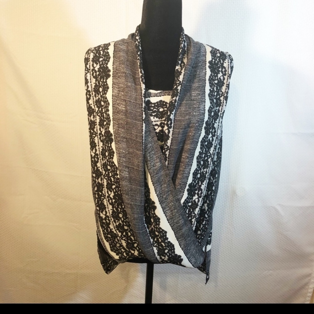 Vince Camuto Drape front high low blouse